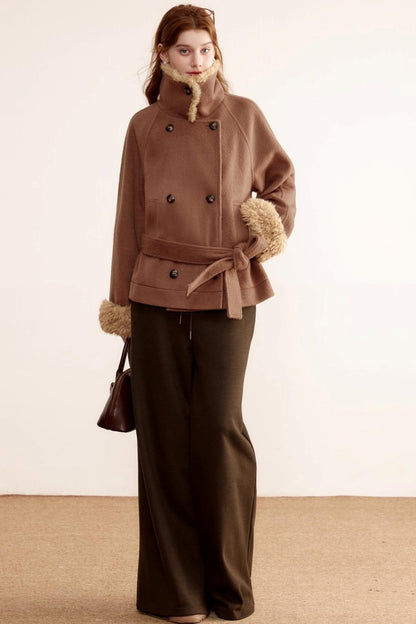 Fur Collar Woolen Coat