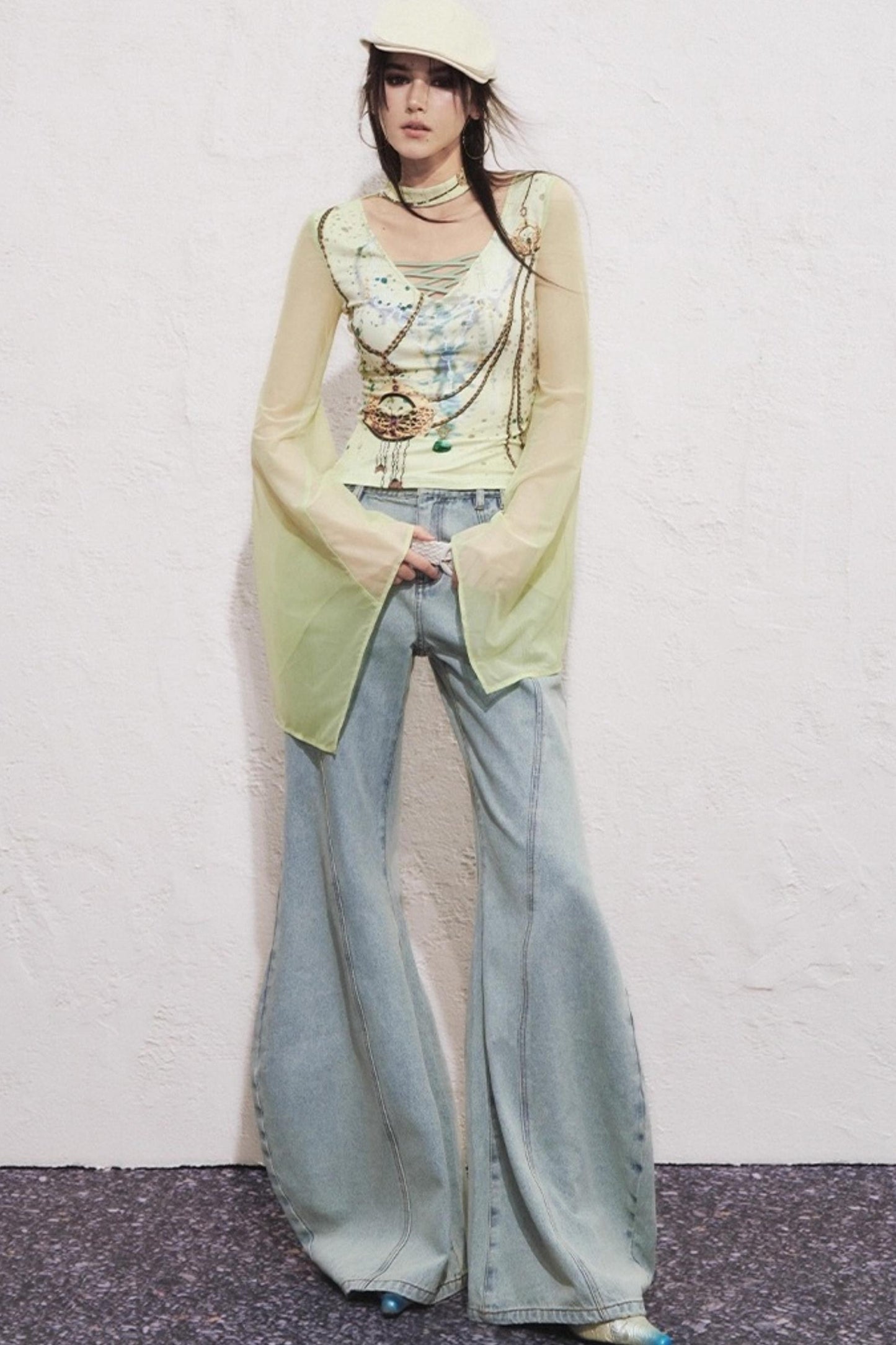 Split Sickle Pocket Heavy Jeans