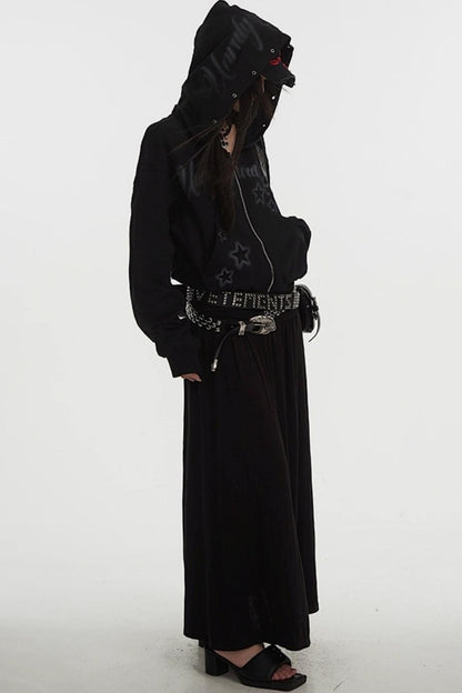 Lazy Zipper Hooded Jacket