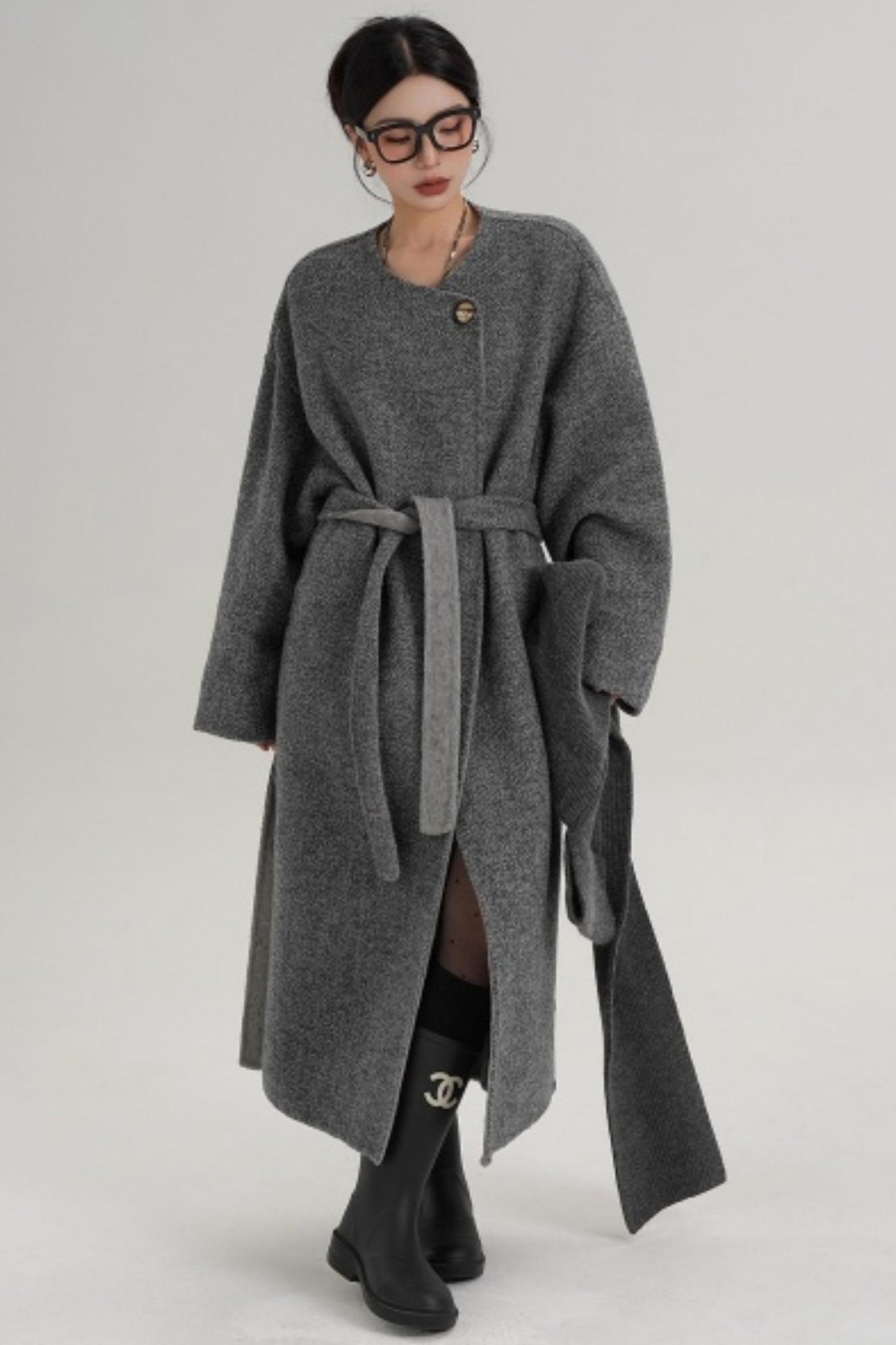 Hooded Double-Sided Wool Coat