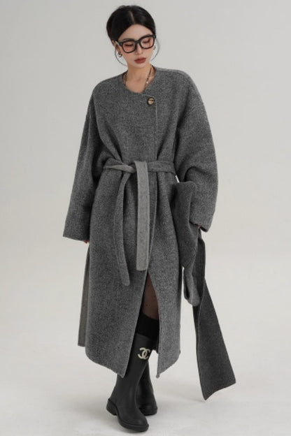 Hooded Double-Sided Wool Coat