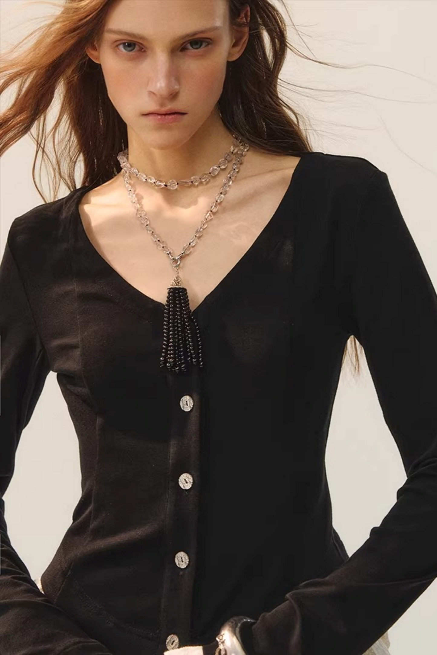 Black Wool Lace Top & Skirt Set-Up