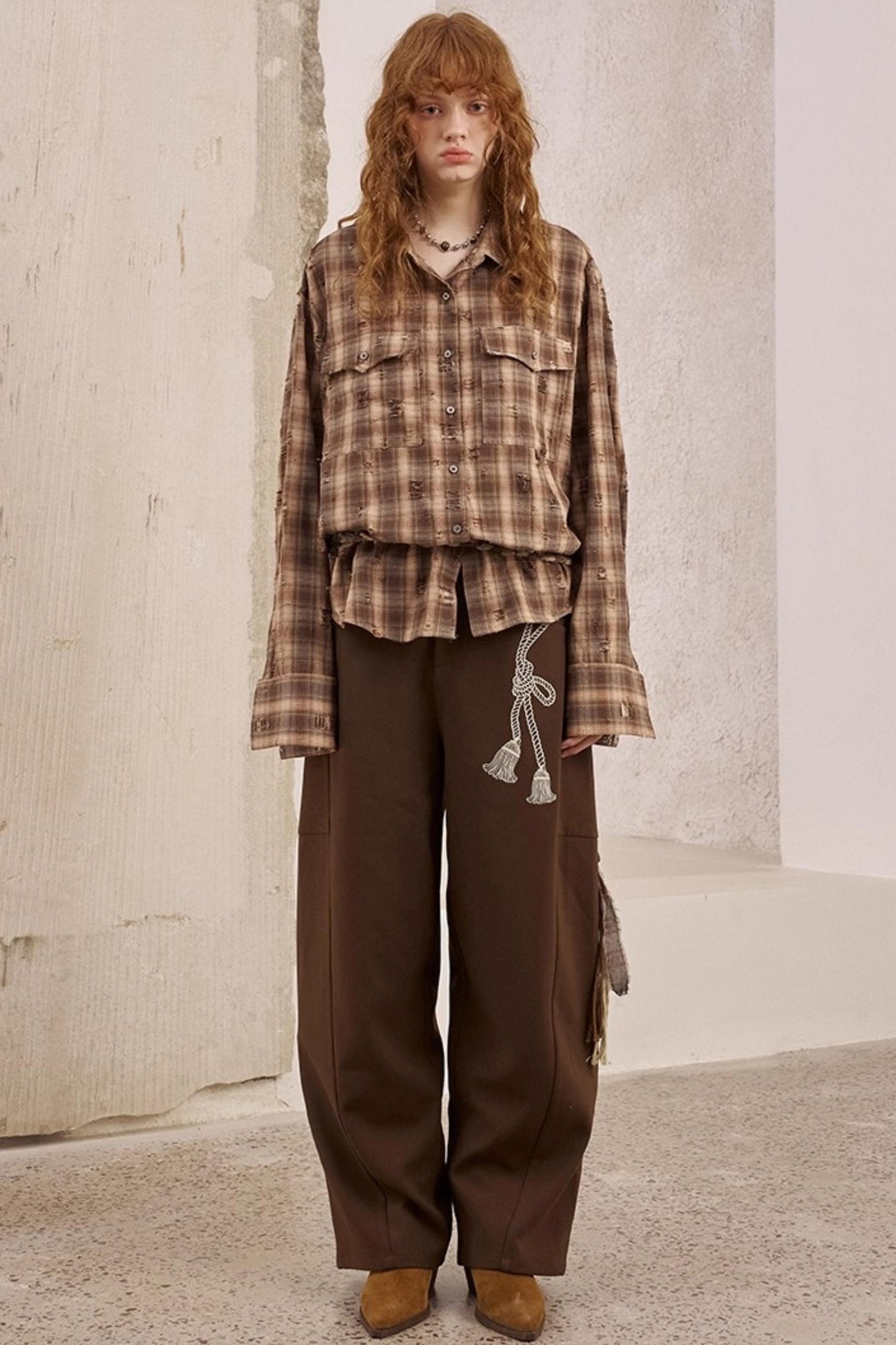 Vintage Distressed Plaid Shirt