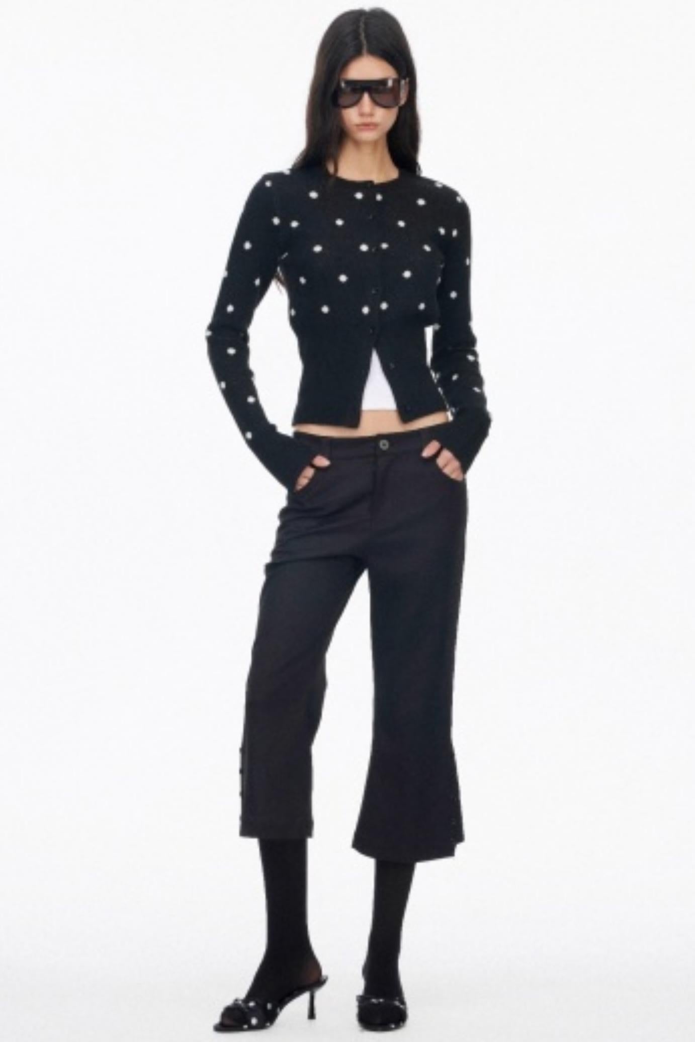 Vintage Polka Dot Base Knit Cardigan