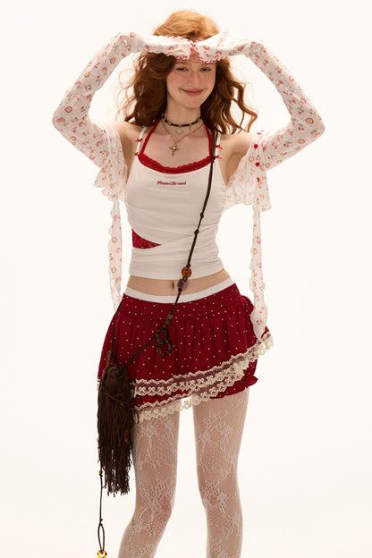 Summer Lace-Up Sleeve Tee