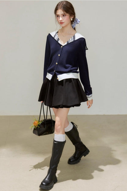 Navy Knitted Cardigan