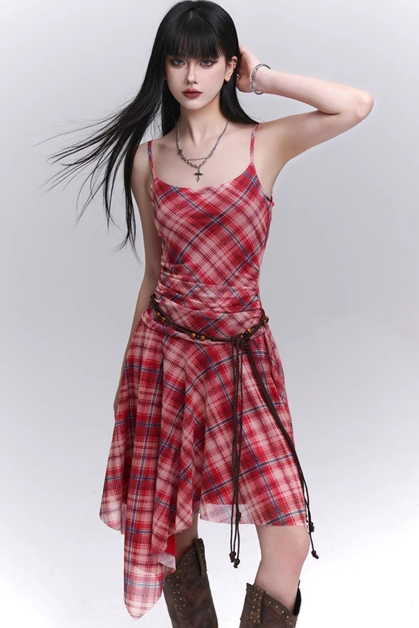 Plaid Halter Dress