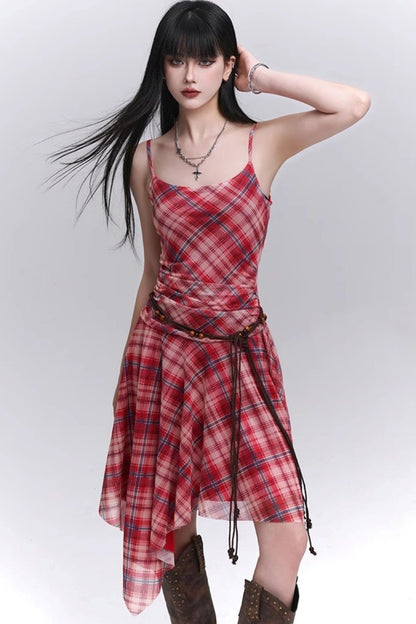 Plaid Halter Dress
