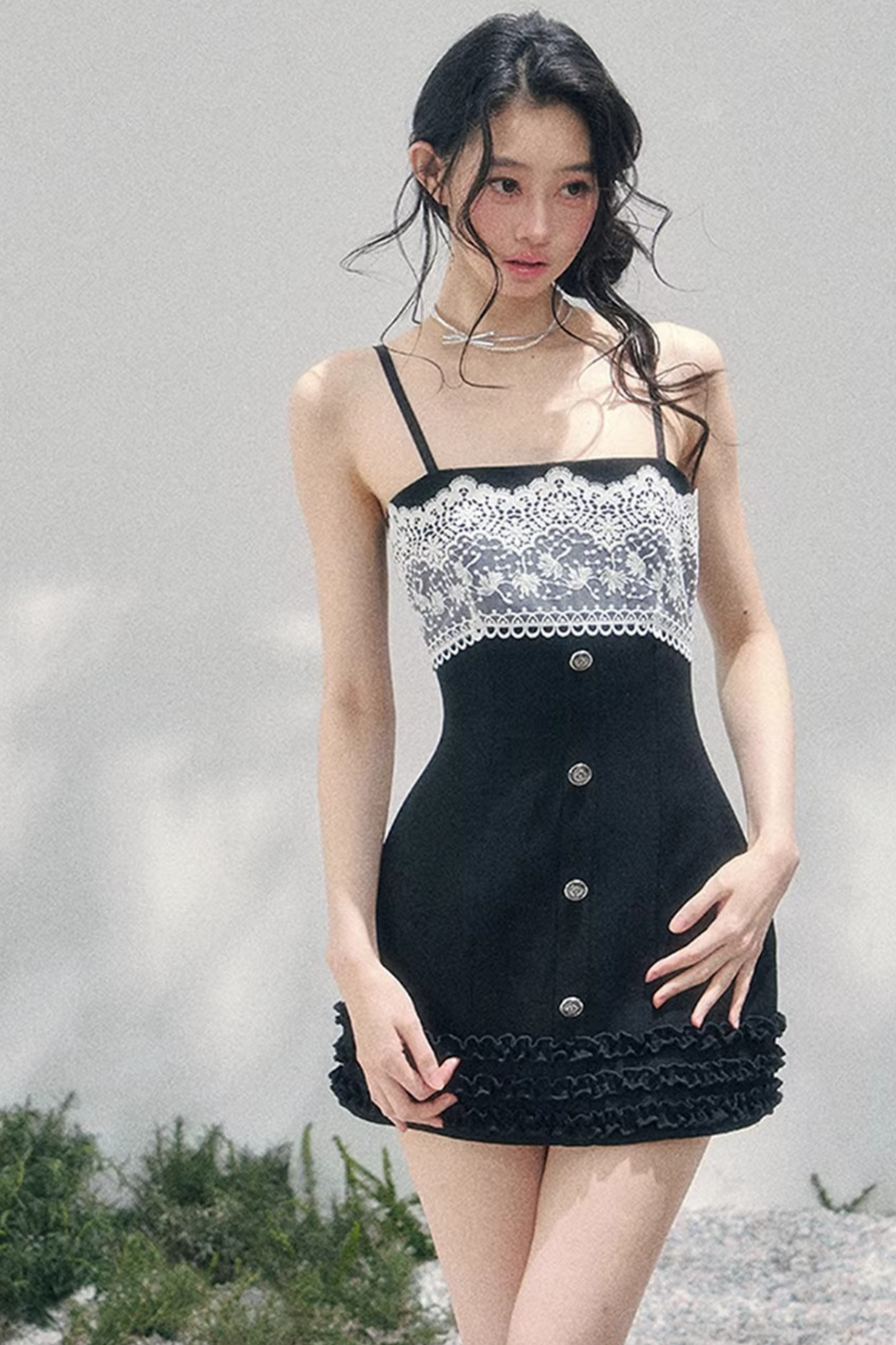 Night's Monologue Lace Dress