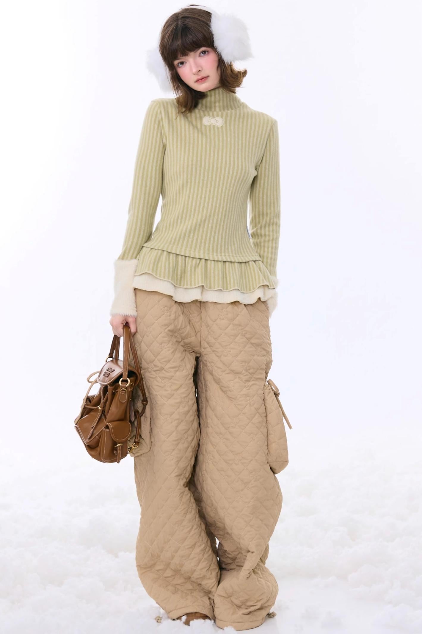 American Retro Striped Knit Top