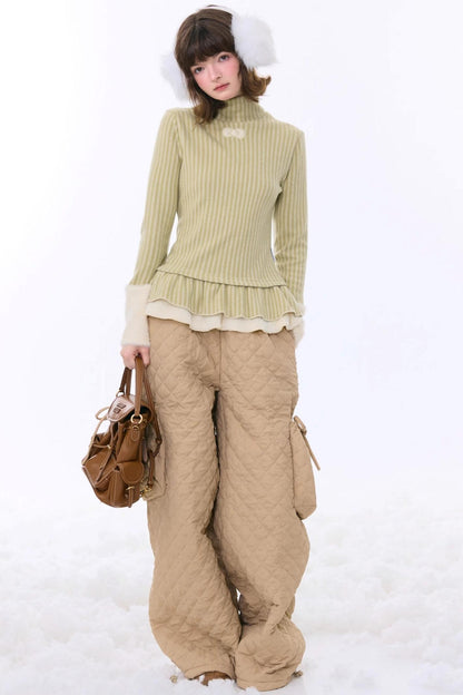 American Retro Striped Knit Top