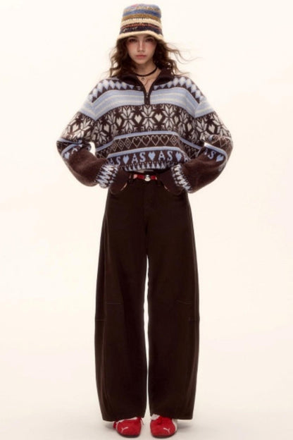 Vintage Fair Isle Tassel Sweater