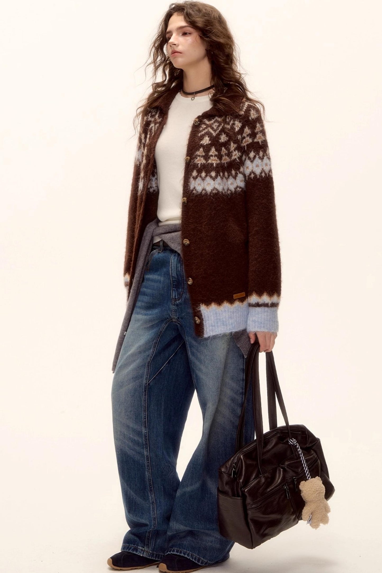 Fair Isle Knit Cardigan Set-Up