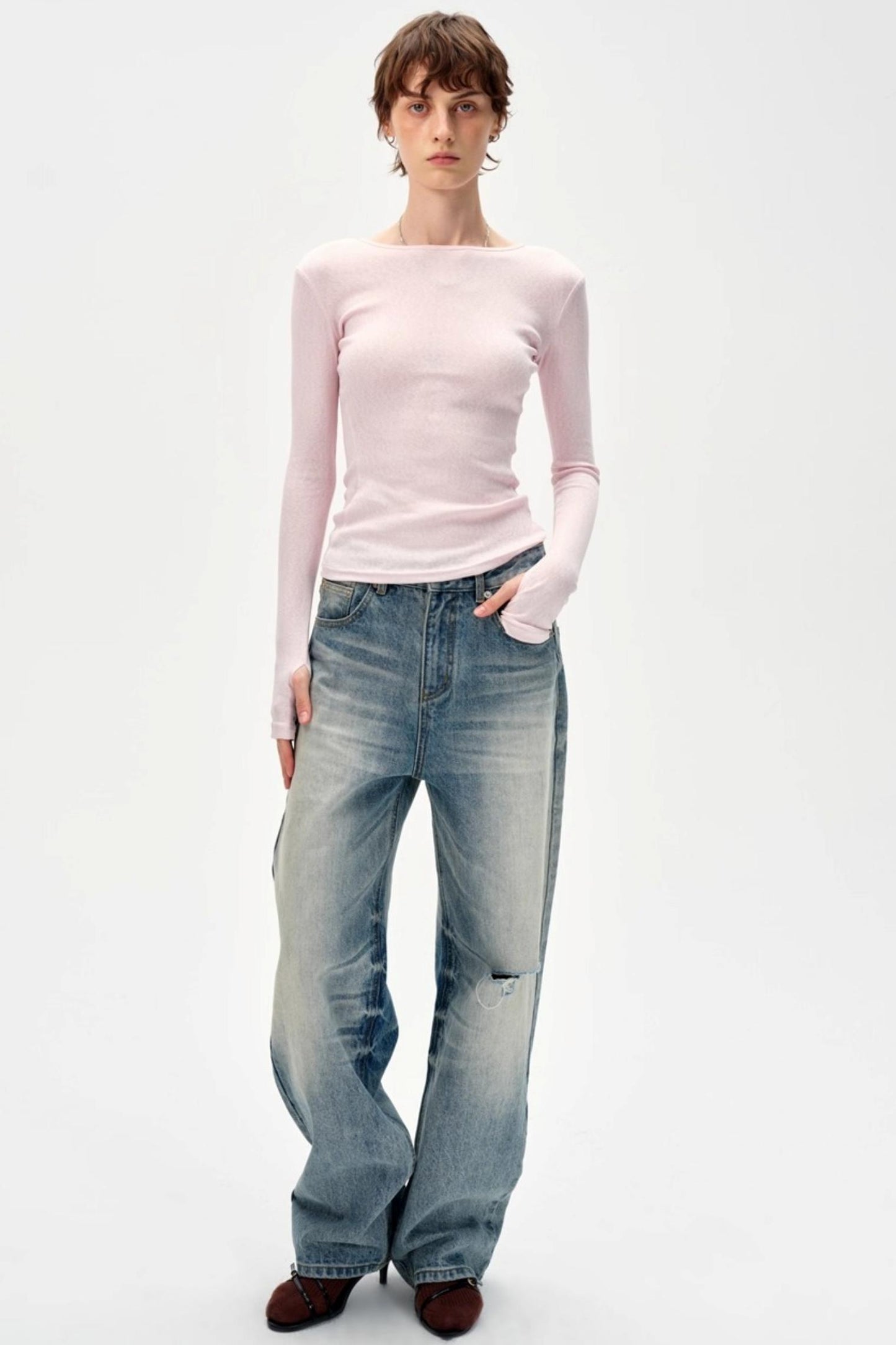 Versatile Knitted Striped Wool Base Shirt