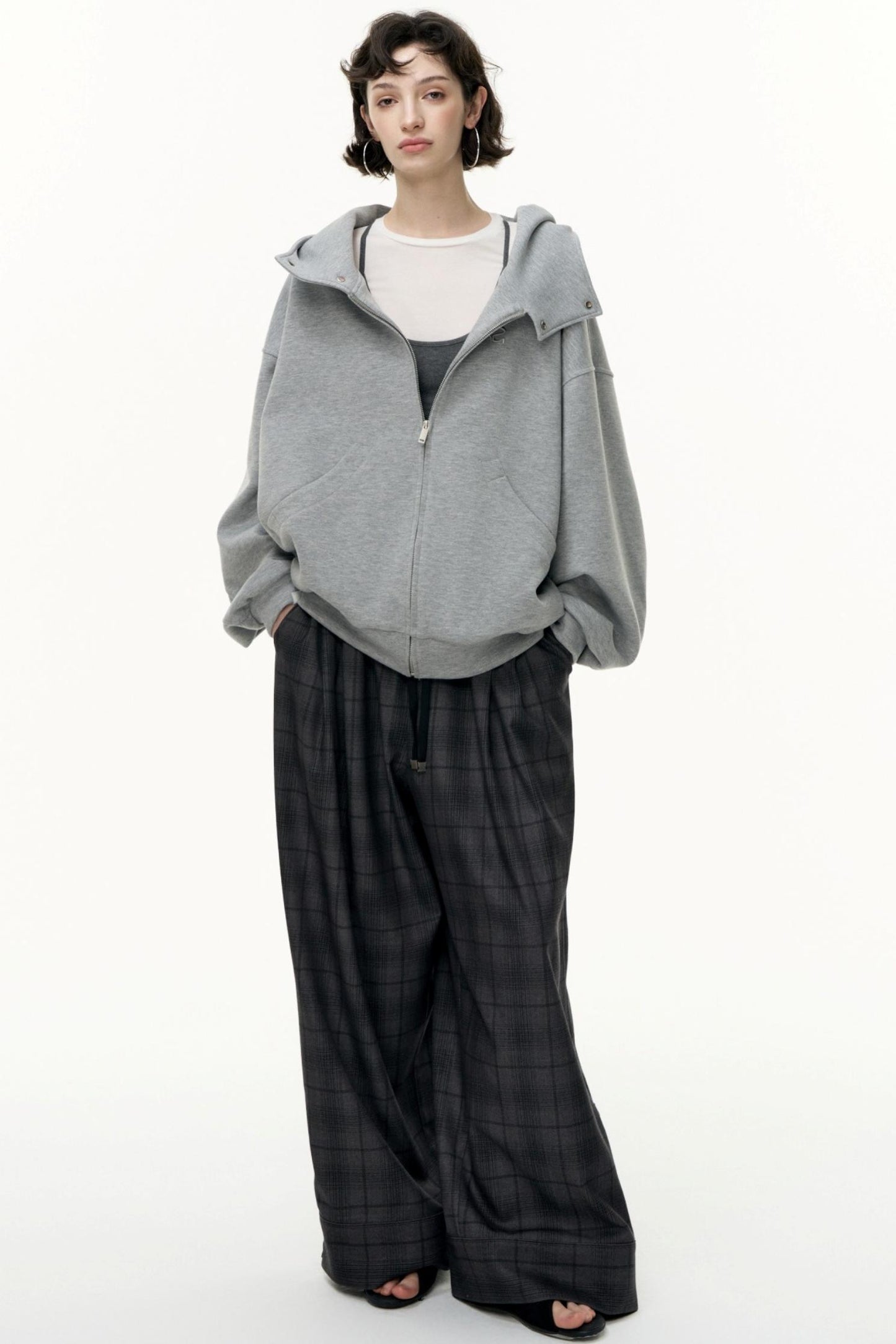 Tea Layer Hooded Cardigan Coat