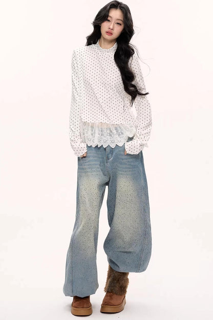 Galaxy Starry Wide-Leg Jeans