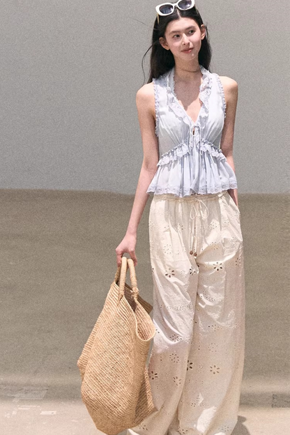 Embroidered Pure Cotton Pants