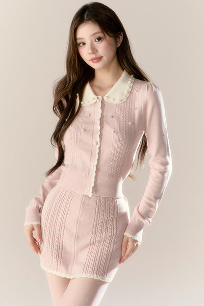 Cherry Blossom Wool Knitted Set-Up