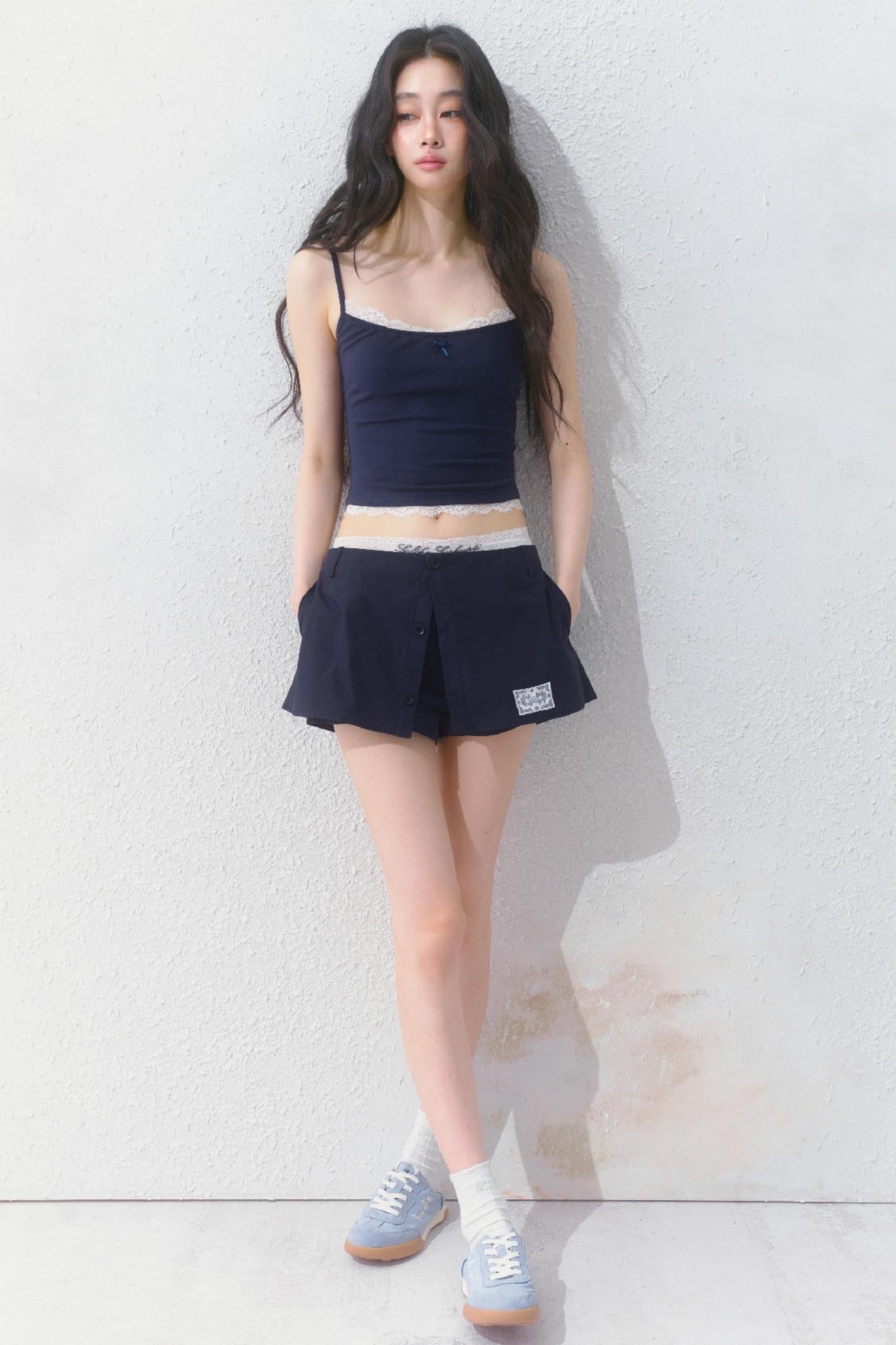 Sporty Strap Knit Top Set-Up