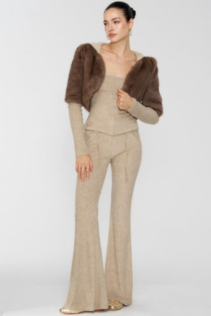 Temperament Shoulder Autumn Fur Jacket