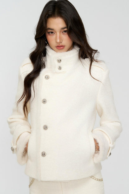 Exquisite Woolen Cropped Jacket Set-Up