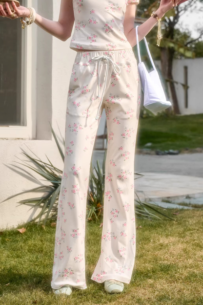 Blue Velvet Floral Cardigan Set-Up