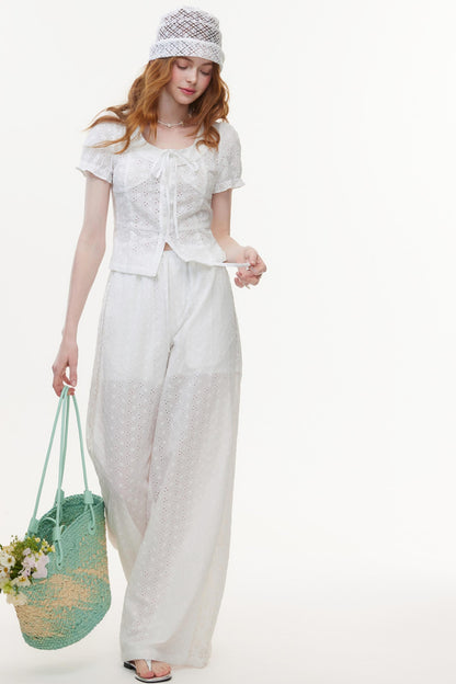 Lace Embroidered Two-Piece Set-Up