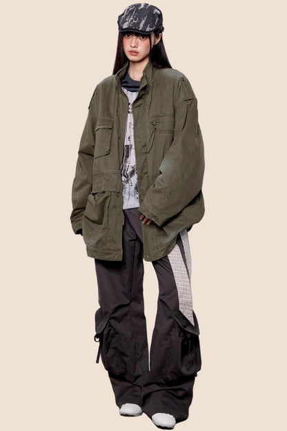 American Vintage Distressed Cargo Jacket