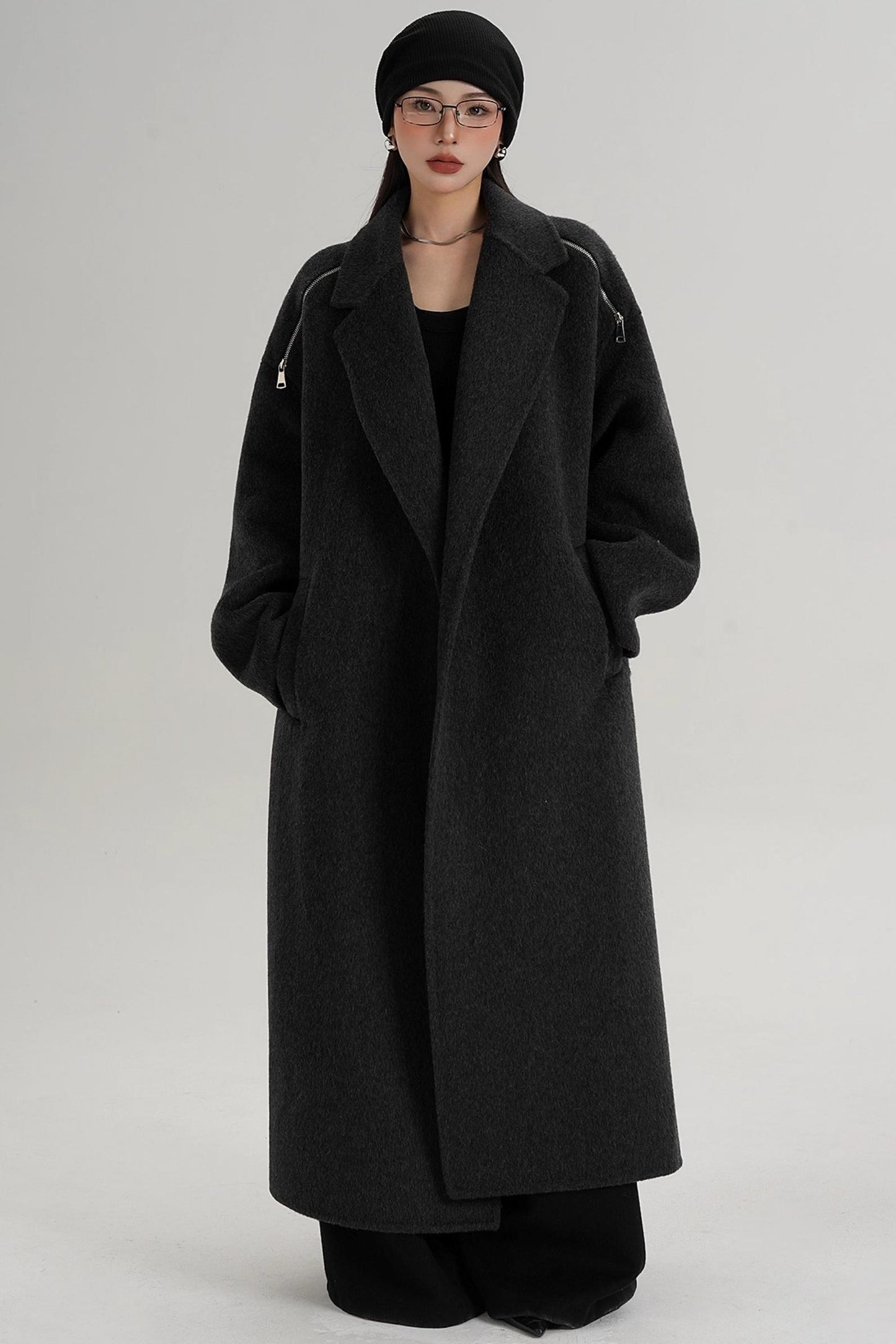 Elegant Shoulder Wool Coat