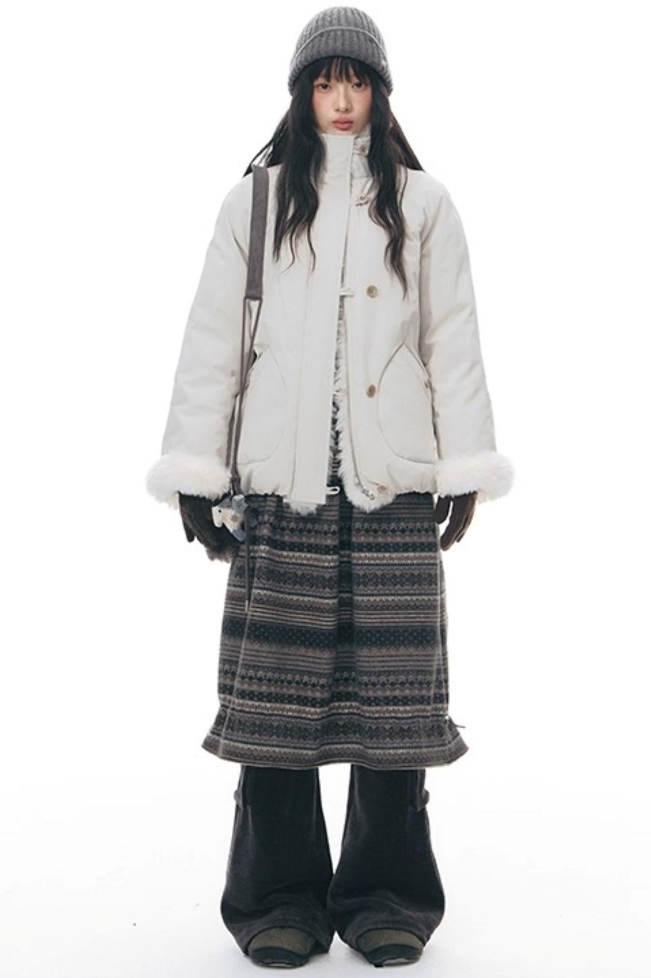 Knitted Patchwork Slim Dress Set-Up