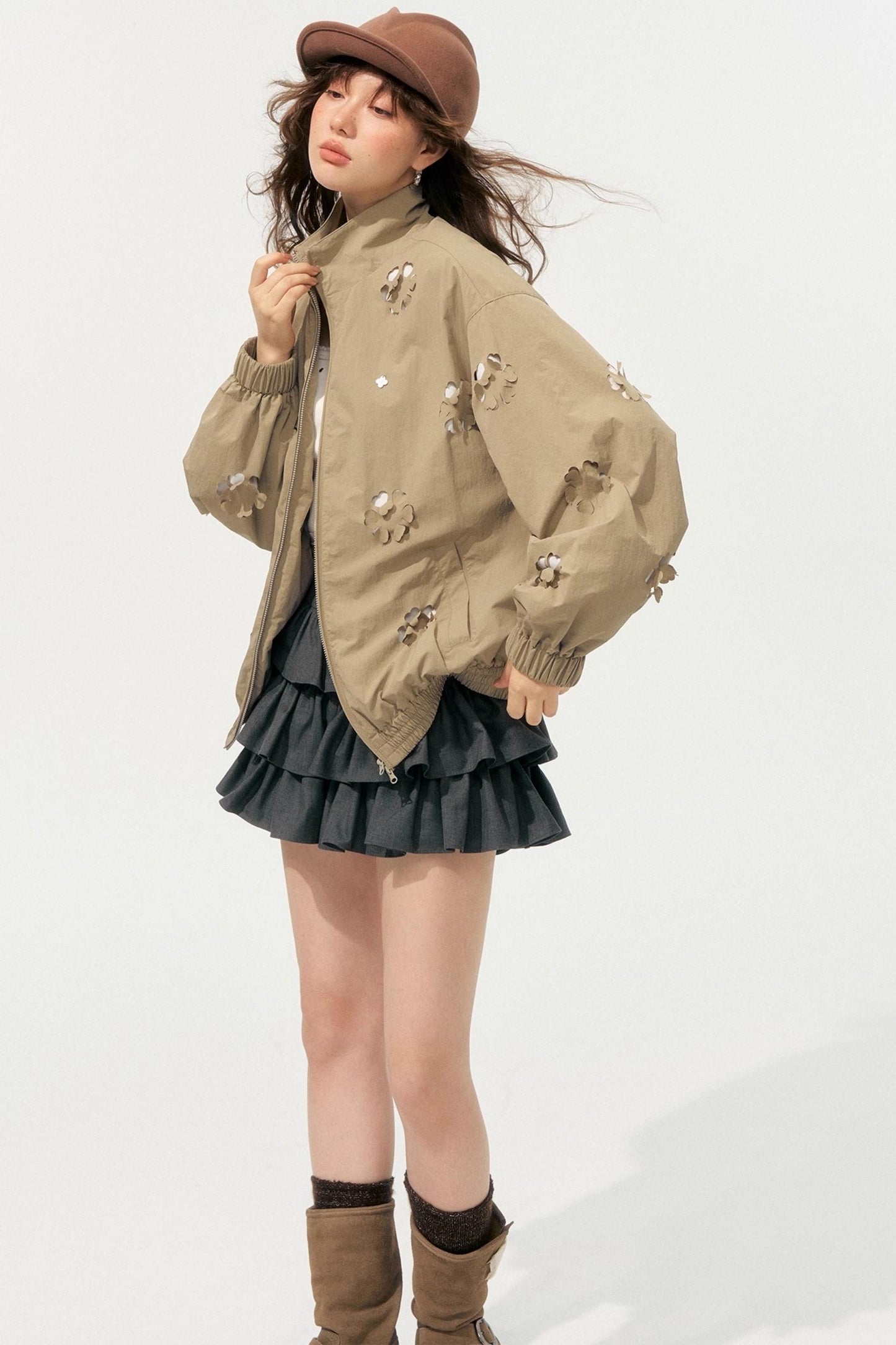 Autumn Cropped Flower Jacket