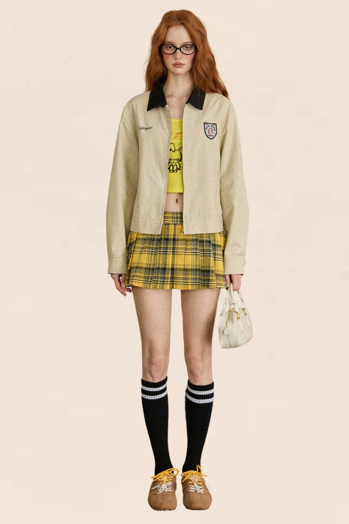 Retro College Jacket Two-Piece Set-Up