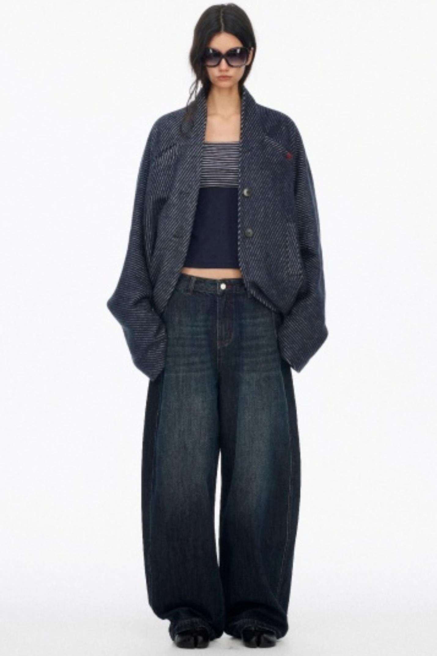 Distressed Cat Whiskers Straight Jeans