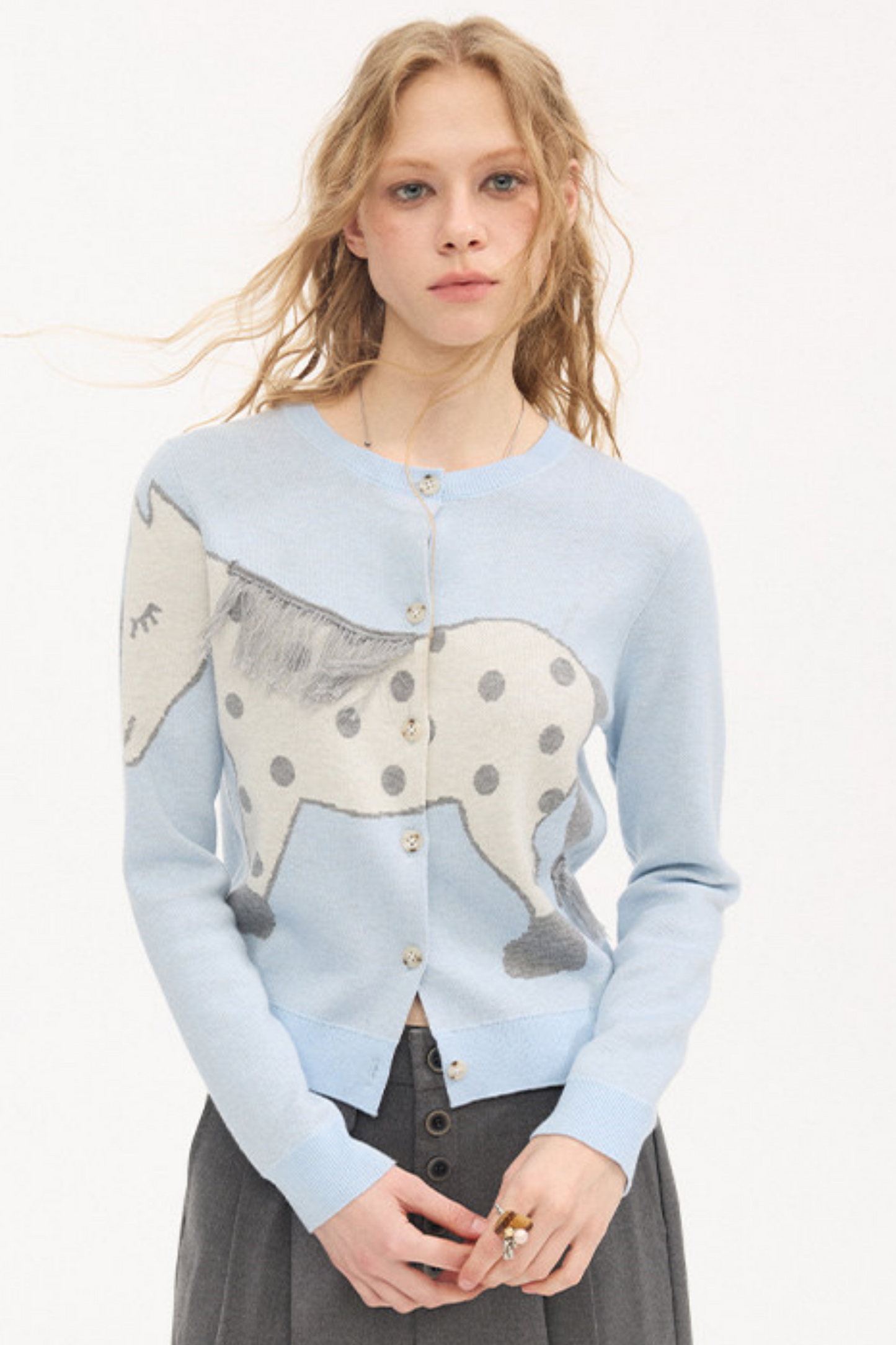 Polka Dot Knit Cardigan