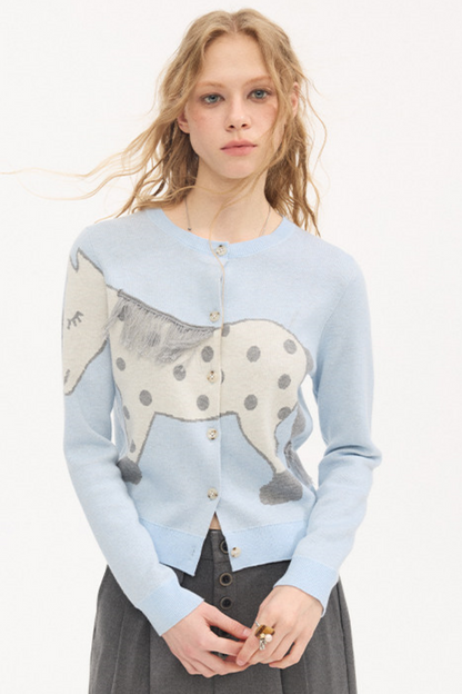 Polka Dot Knit Cardigan