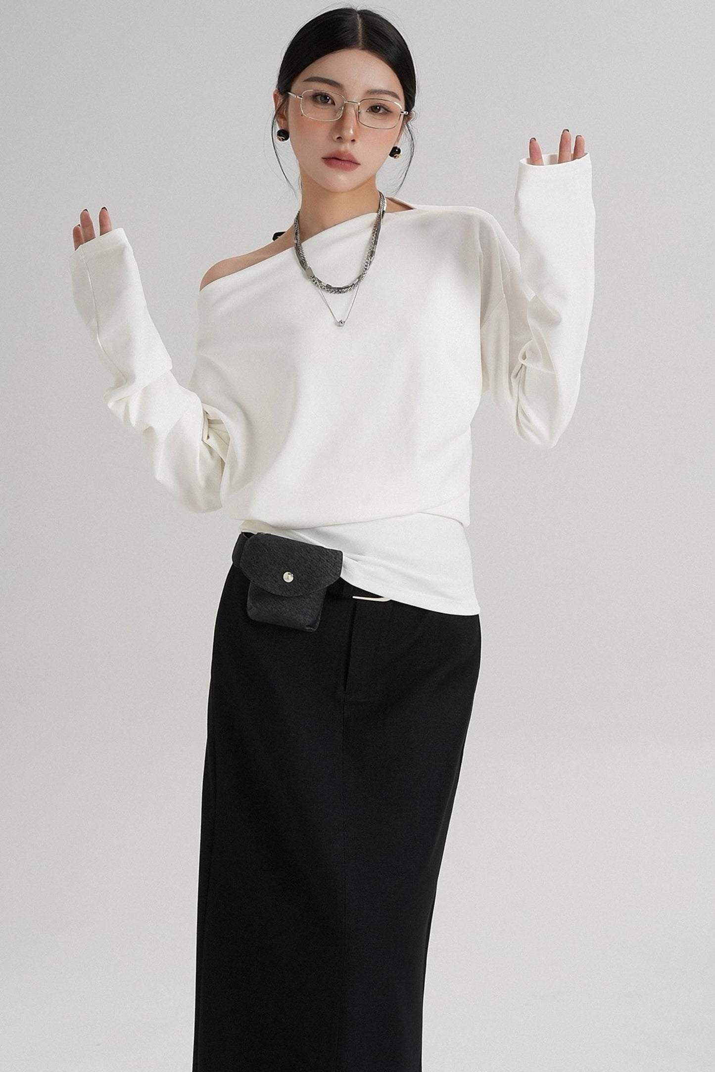 Temperament Shoulder T-shirt