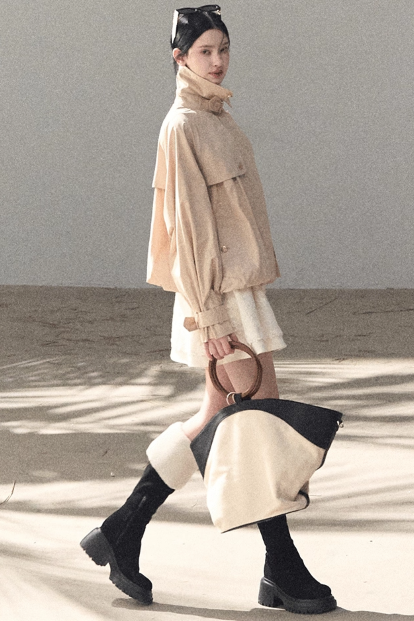 Wool Blend Embossed Floral Dress