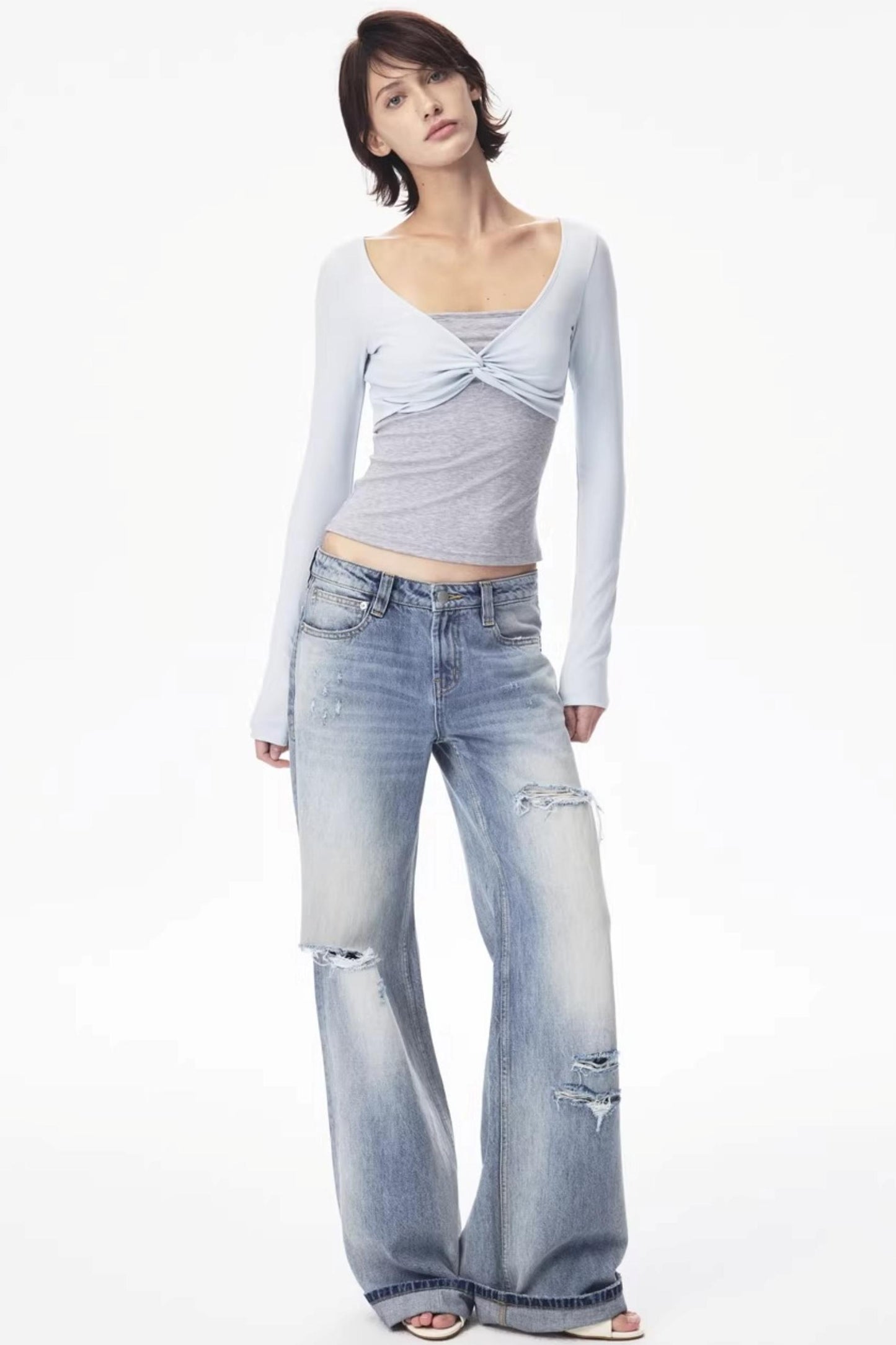 Color-Blocked Knot Design Top