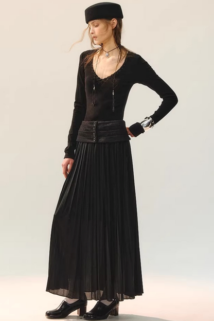 Jupe drapée bicolore