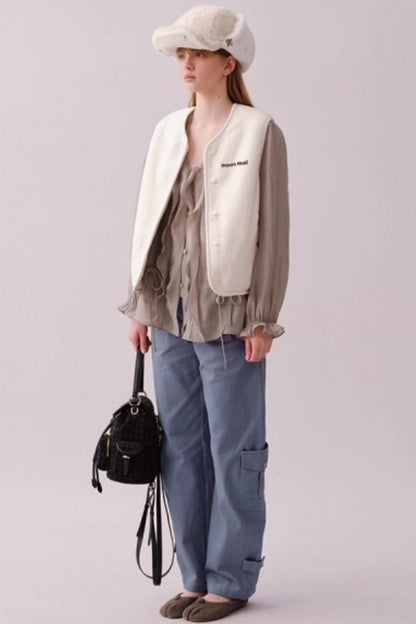 Reversible Floral Suede Vest