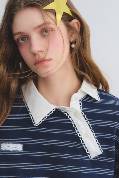 Retro Lace Collar Sweatshirt