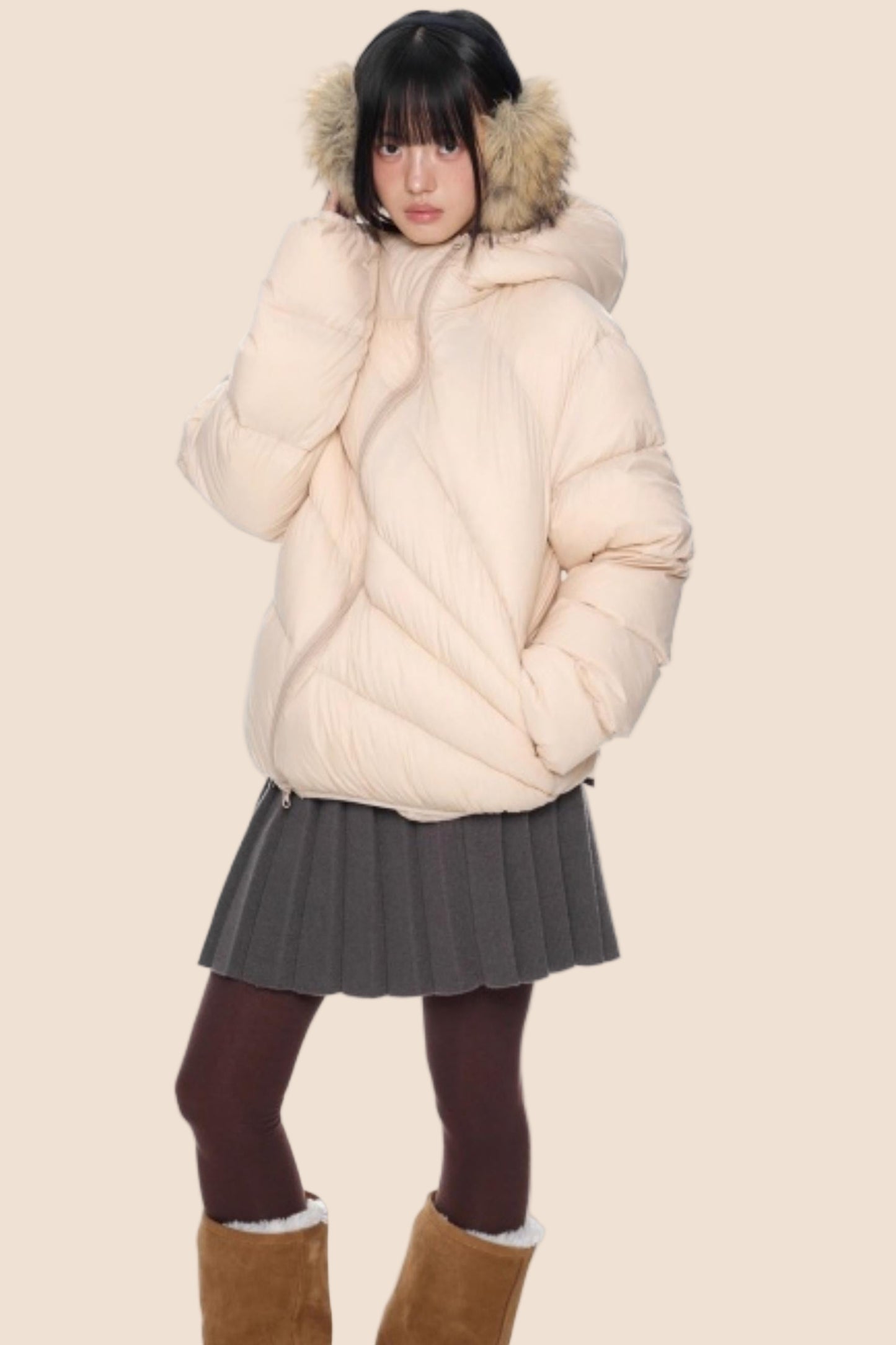 Deconstructed Hooded Down Jacket