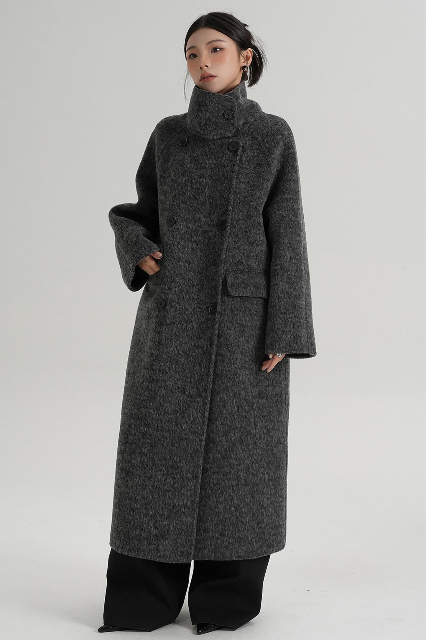 Minimalist Long Reversible Wool Coat