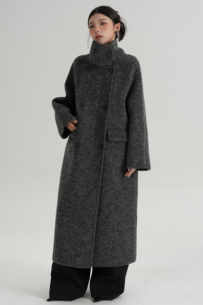 Minimalist Long Reversible Wool Coat