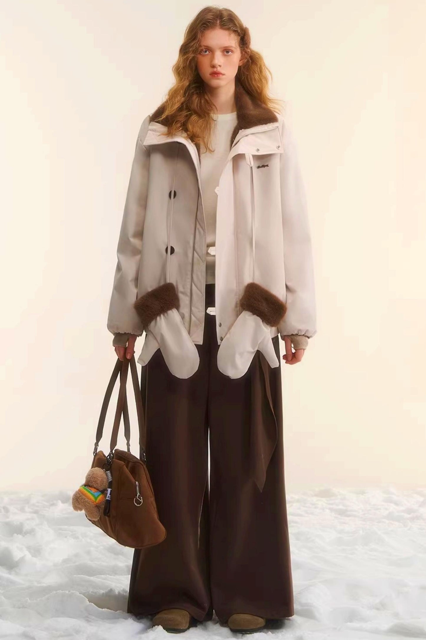 Retro Wide-Leg Tie-Up Pants