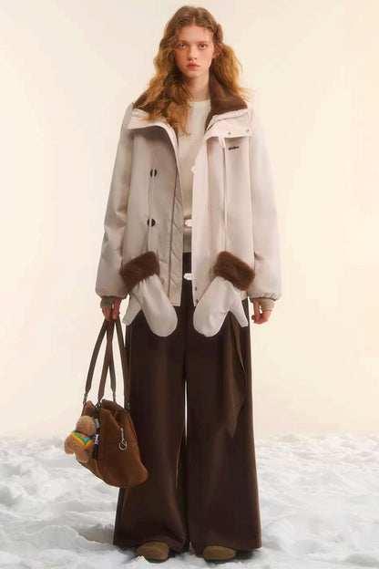 Retro Wide-Leg Tie-Up Pants