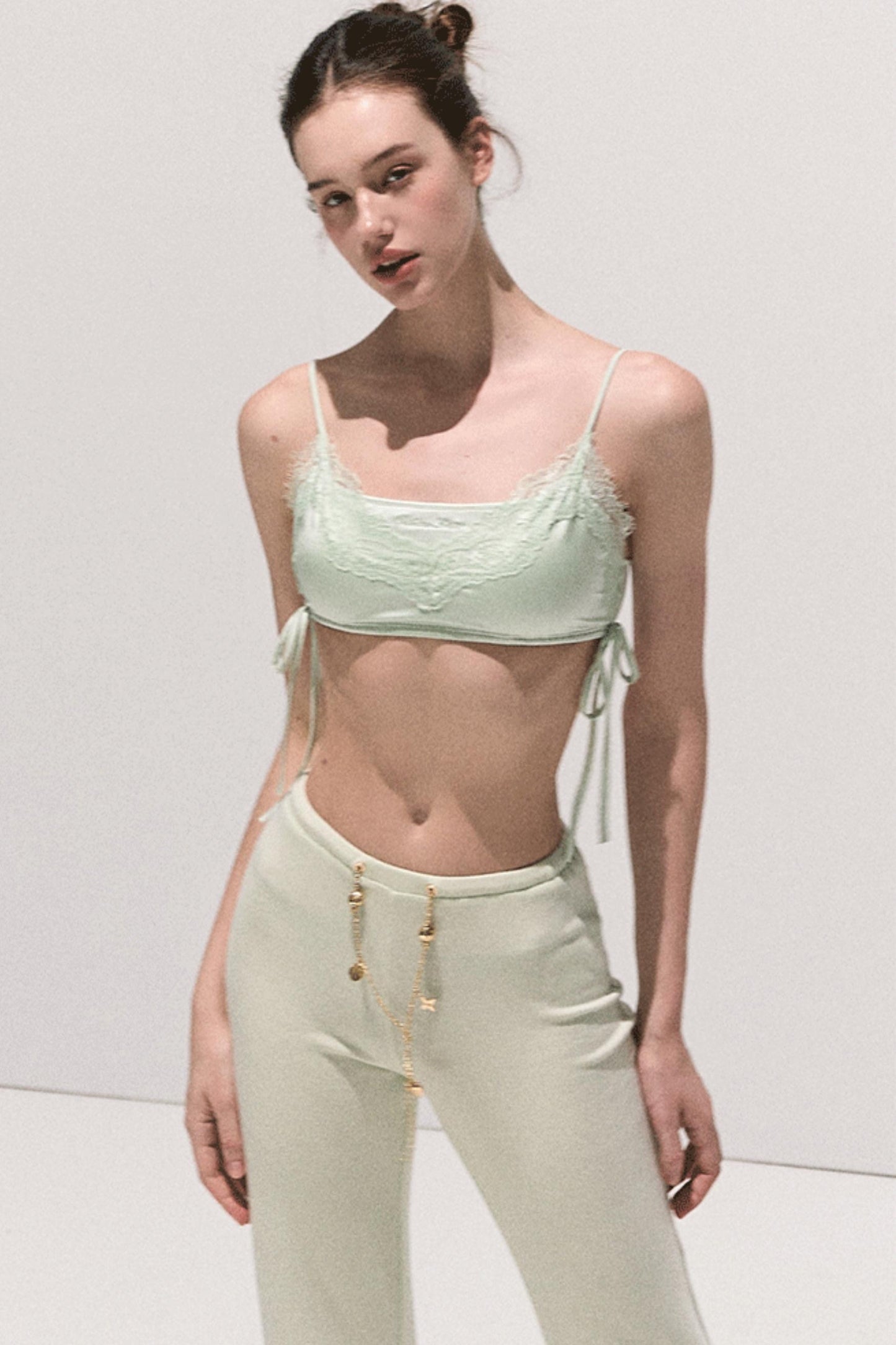 Lace Paneled Satin Inner Top