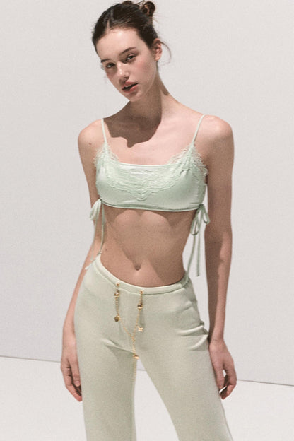 Lace Paneled Satin Inner Top