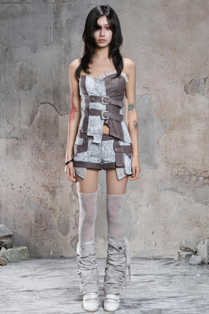 Punk Pleated Thigh Socks