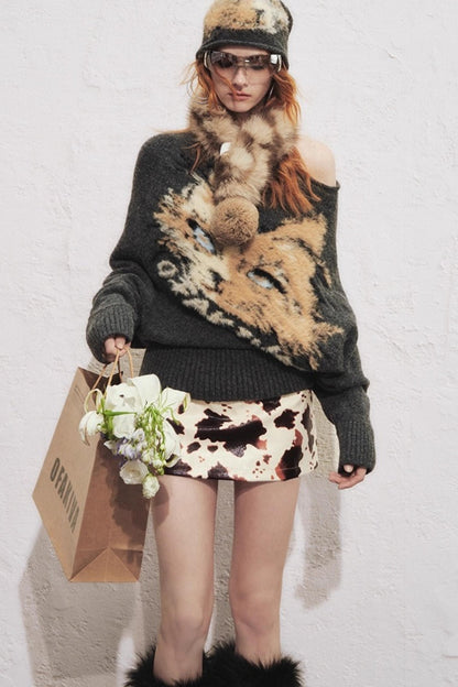 Slanted Long Sleeve Sweater